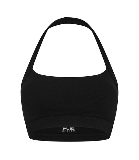 Womens/ladies Unwind Sports Bra Black PE Nation