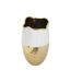 Vase Design en Céramique Lux 35cm Blanc & Or-2
