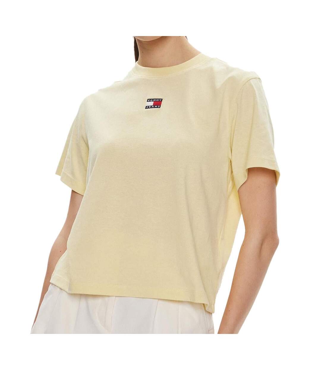 T-shirt Jaune Femme Tommy Hilfiger Badge - S-1