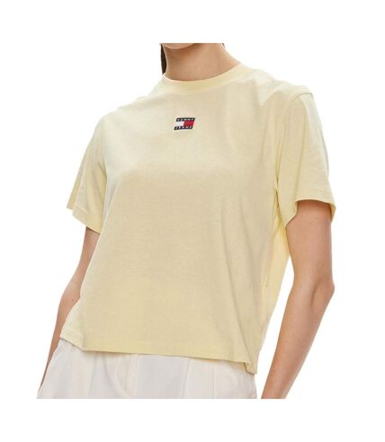 T-shirt Jaune Femme Tommy Hilfiger Badge - L