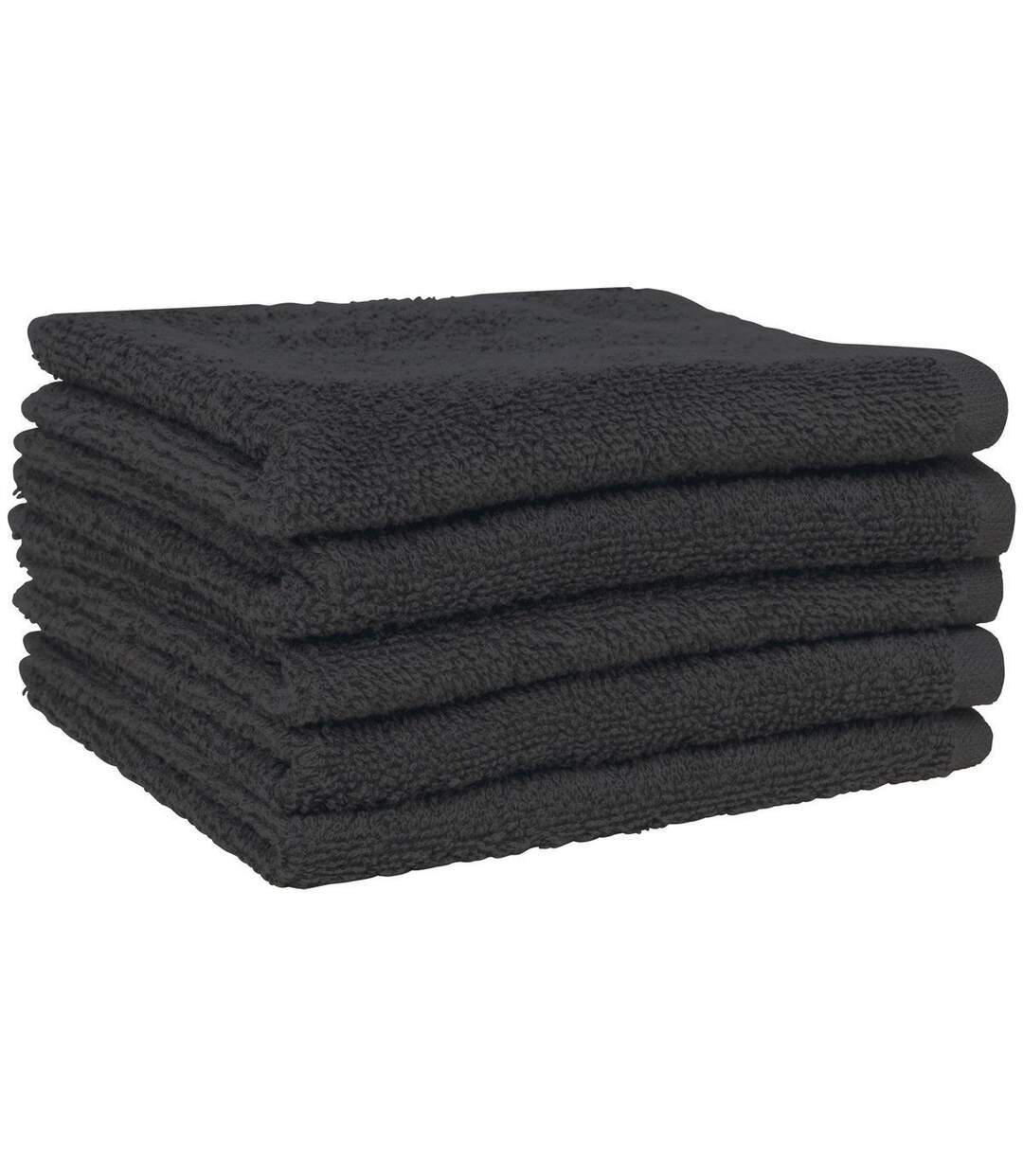Lot de 5 serviette d'invité en éponge - K104 - gris foncé-1