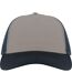 Atlantis Unisex Adult Rapper 5 Panel Canvas Recycled Trucker Cap (Gray/Navy) - UTAB566