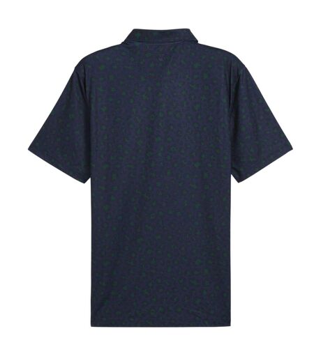 Mens Cloudspun Rosette Tailored Polo Shirt Deep Navy Puma