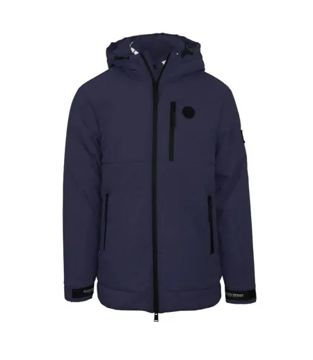 Doudoune Matelassée Motif/style Logo Dans Cercle Homme Bleu Marine Plein Sport