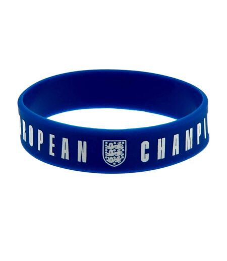 England Lionesses European Champions Crest Silicone Wristband (Blue/White) (One Size)