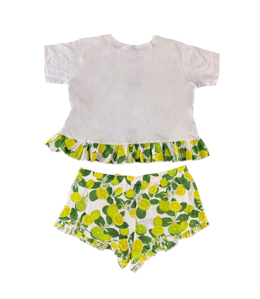 Womens/ladies Lemon Short Pyjama Set White Yellow Brave Soul-3