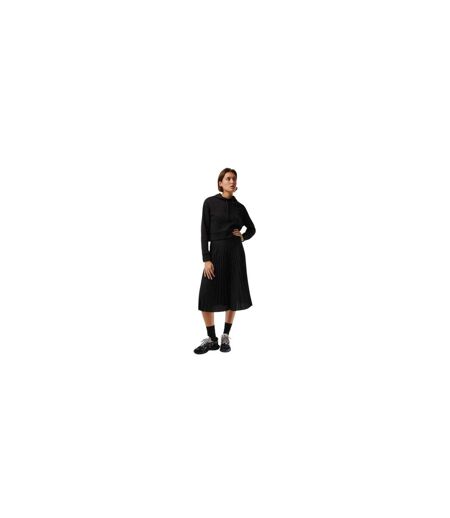 Womens/ladies Pleated Midi Skirt Black Lacoste