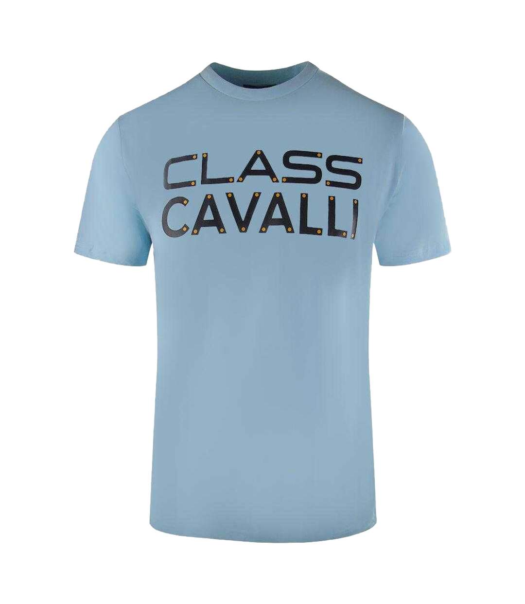 T-shirt Motif Logo Boulon Homme Bleu Clair Cavalli Class-1