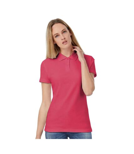B&C Womens/Ladies ID.001 Plain Short Sleeve Polo Shirt (Fuchsia)