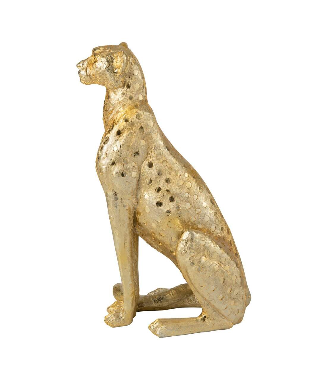 Statue Léopard Assis Odis 88cm Doré-4