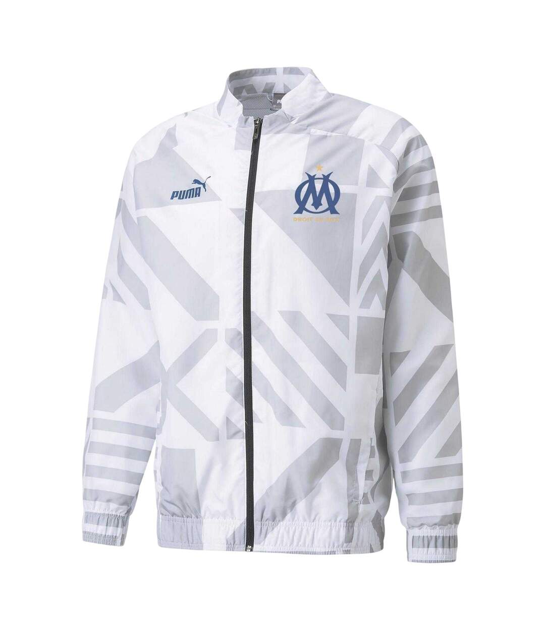 Mens Prematch Olympique De Marseille Fc Jacket White Puma-2