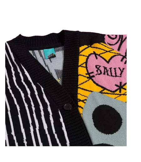 Unisex Adult Patchwork Cardigan Multicoloured Nightmare Before Christmas