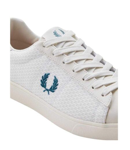 Mens Laurel Wreath Logo Leather Trainers White Fred Perry