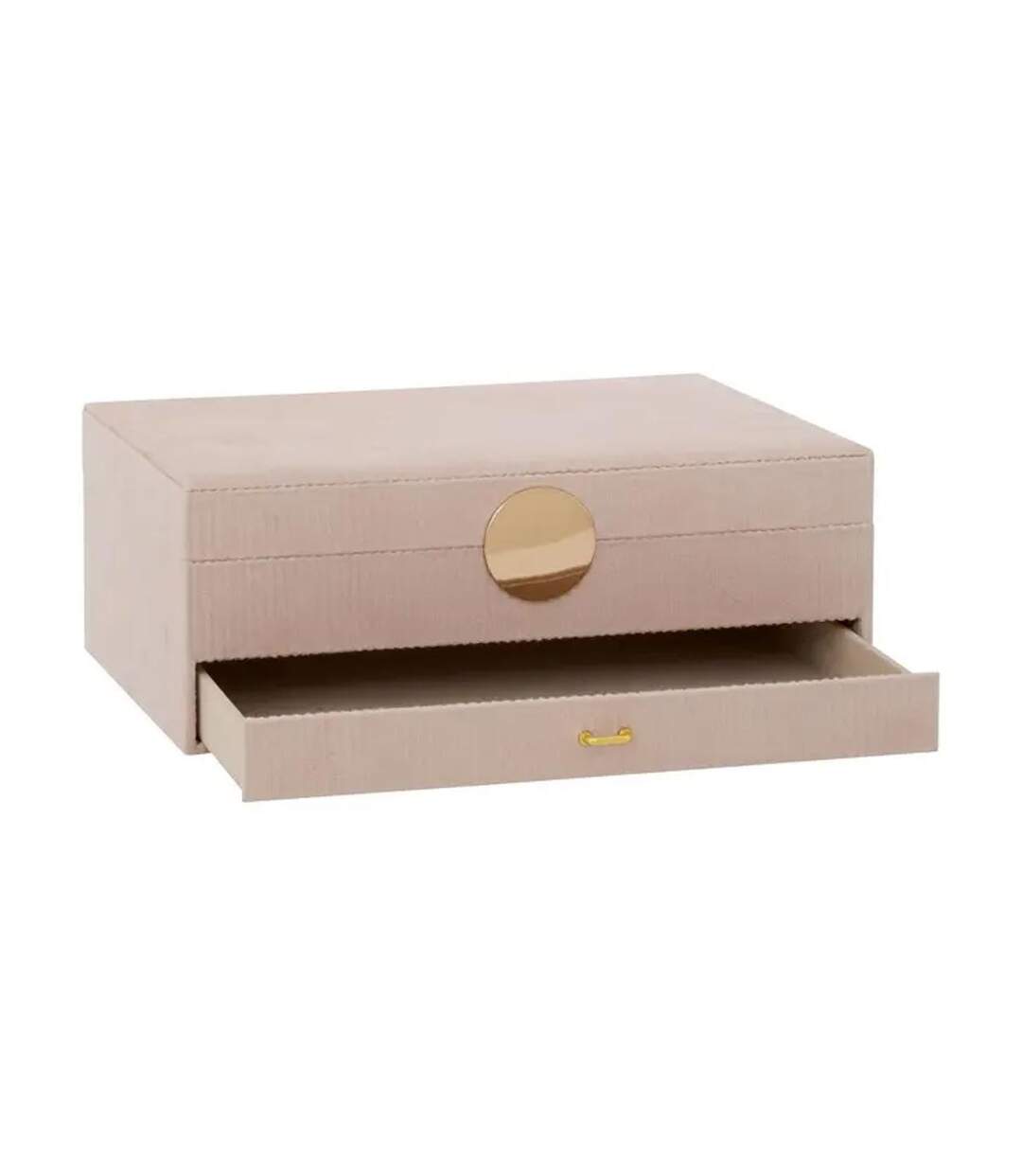 Boîte à Bijoux en Velours Enya 27cm Beige-2
