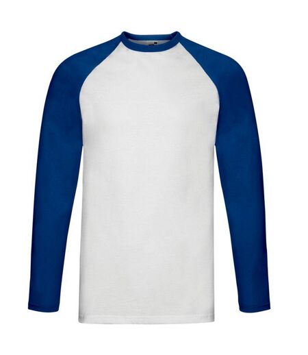 T-shirt Valueweight Homme Blanc Bleu Roi Fruit Of The Loom