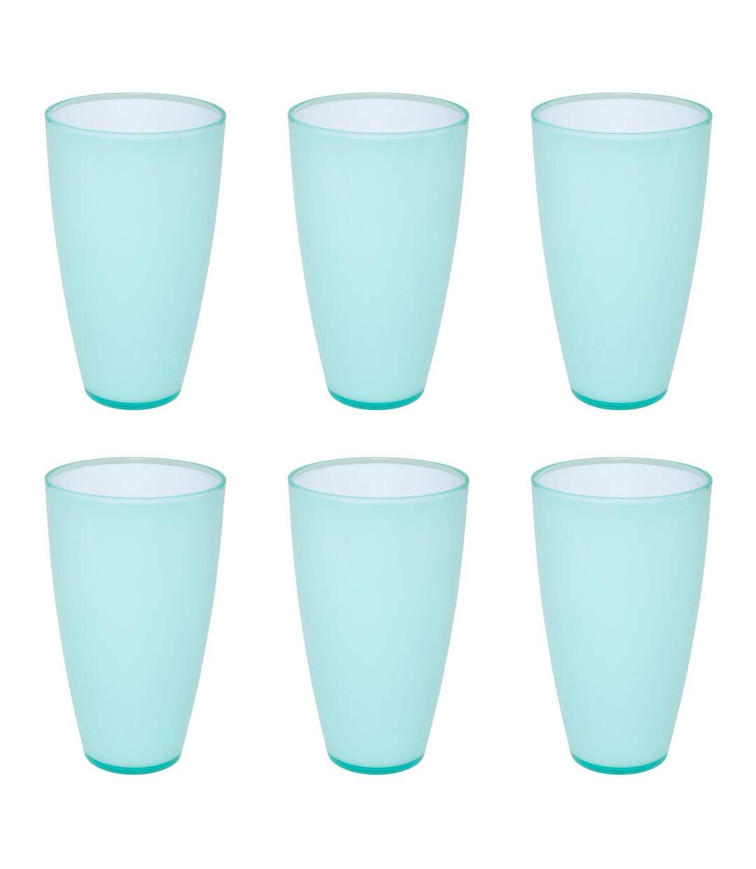 Lot de 6 Verres en Plastique Réutilisable Square 50cl Bleu Menthe-1