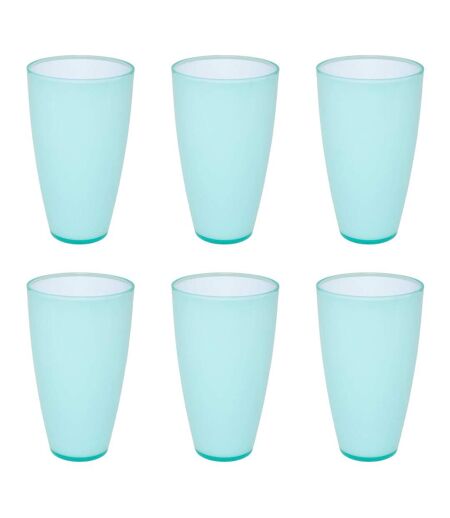 Lot de 6 Verres en Plastique Réutilisable Square 50cl Bleu Menthe
