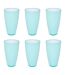 Lot de 6 Verres en Plastique Réutilisable Square 50cl Bleu Menthe-1