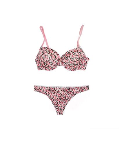 Ensemble Soutien-gorge & Tanga Rose Femme Twinday - 85C