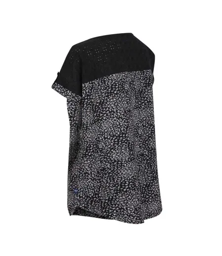 Haut Manches Courtes Roulées Motif/style Abstrait Jaida Femme Noir Abstrait Regatta