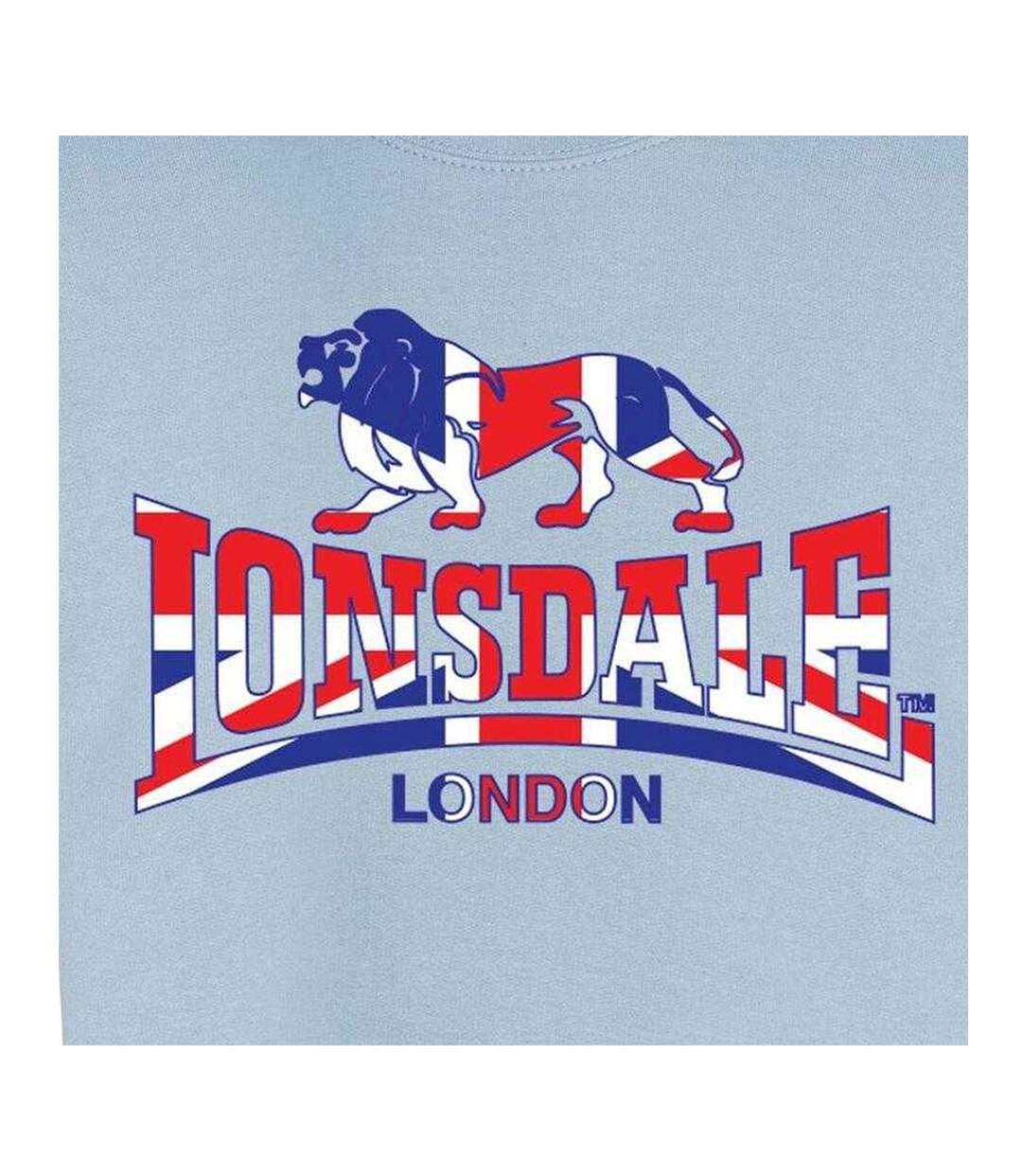Sweat Motif/style Union Jack Homme Bleu Ciel Lonsdale-3