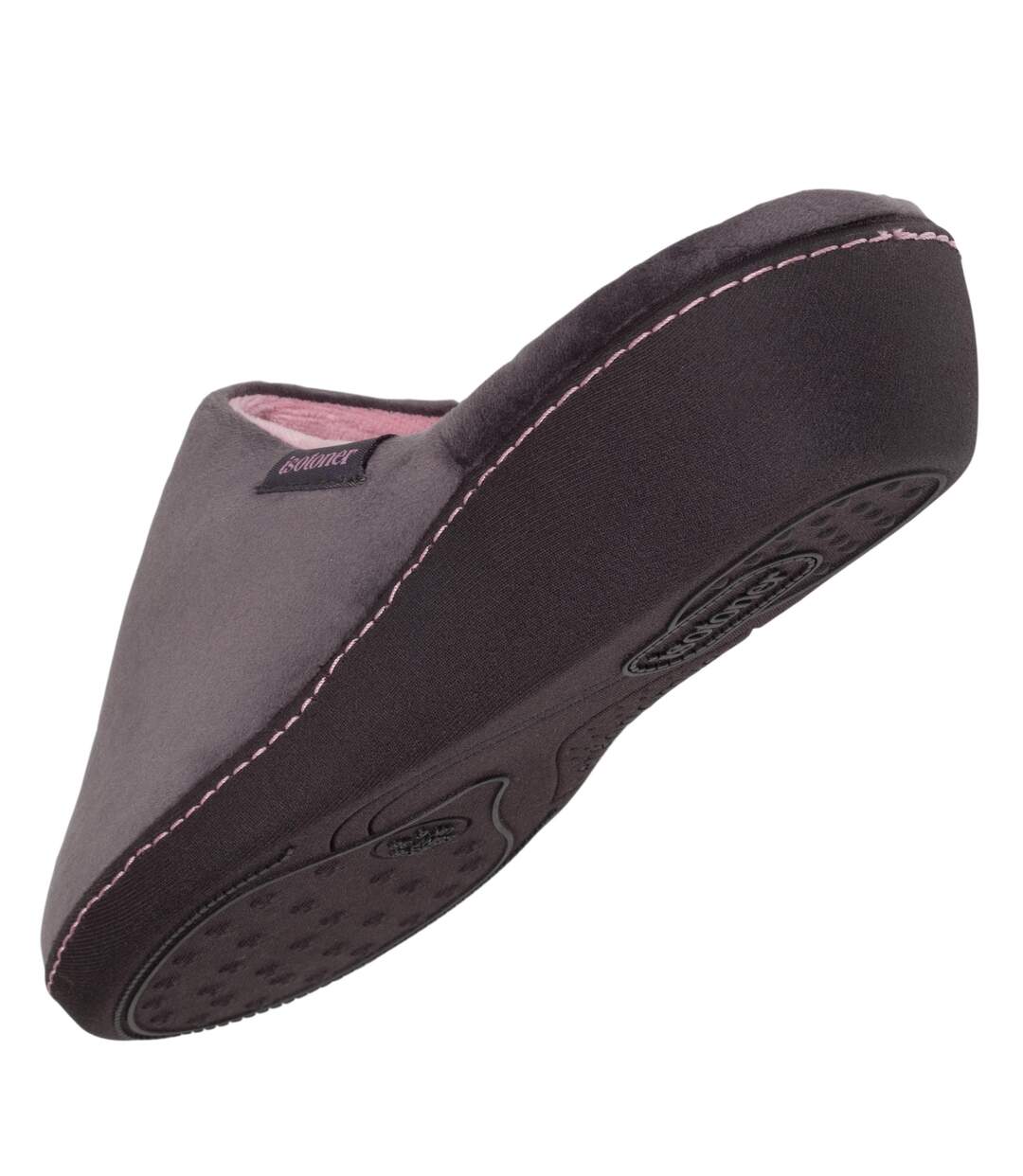 Isotoner Chaussons Mules femme ultra doux, ultra confort talon de 4 cm