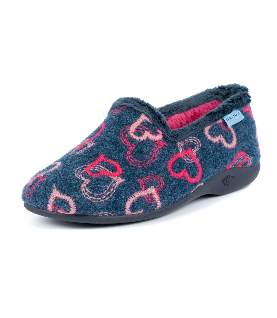 Chaussons jolly femme bleu / rose Lunar-2