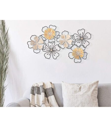 Décoration Murale en Métal Itis 75cm Noir & Naturel