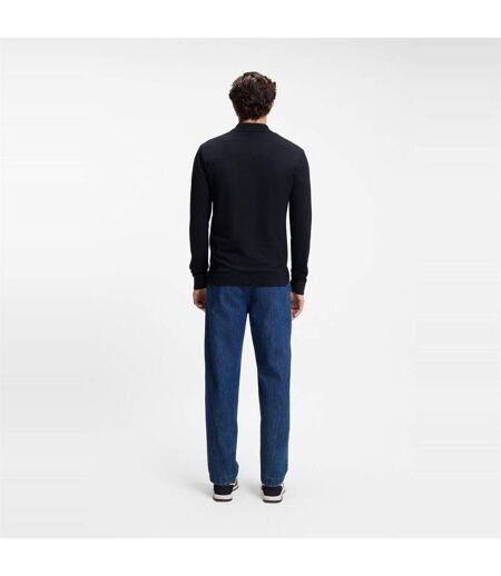 Mens Passerby Logo Long-sleeved Polo Shirt Dark Blue Boss
