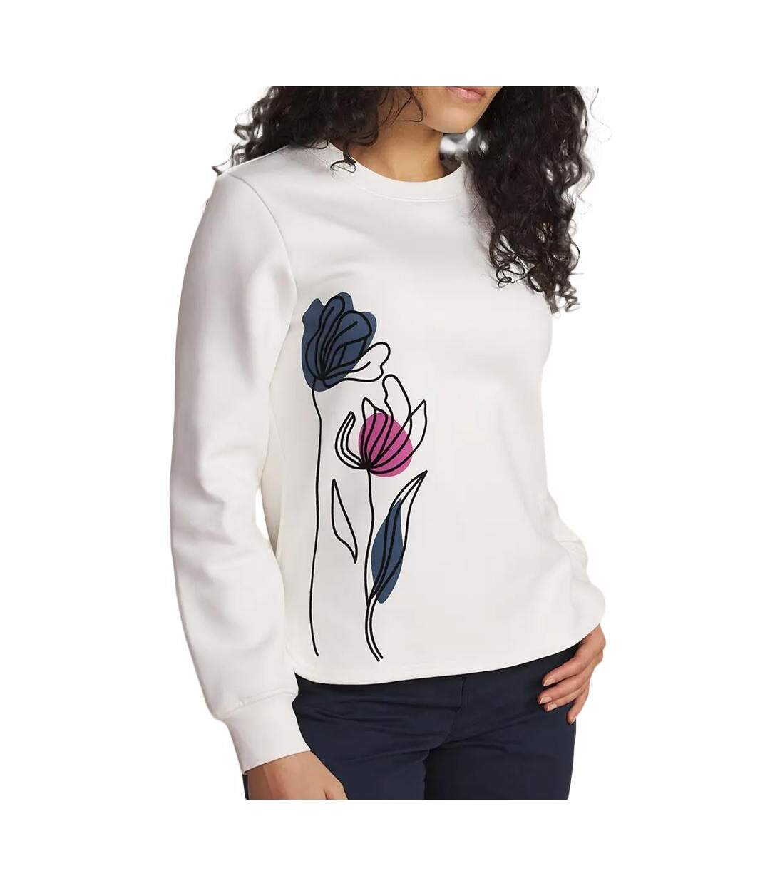 Sweat blanc femme tbs hildaron-1