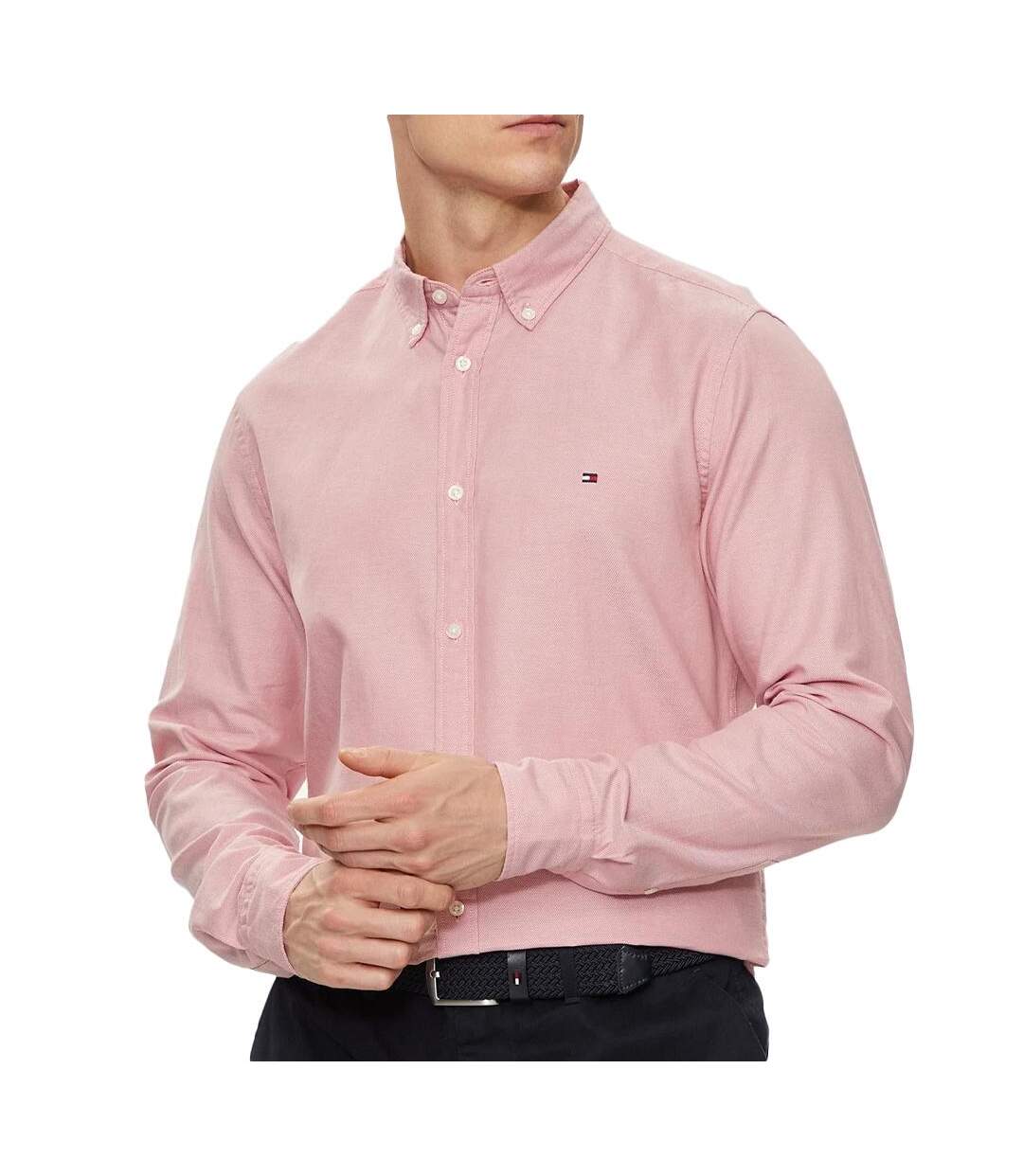 Chemise Rose Homme Tommy Hilfiger Dobby - L-1