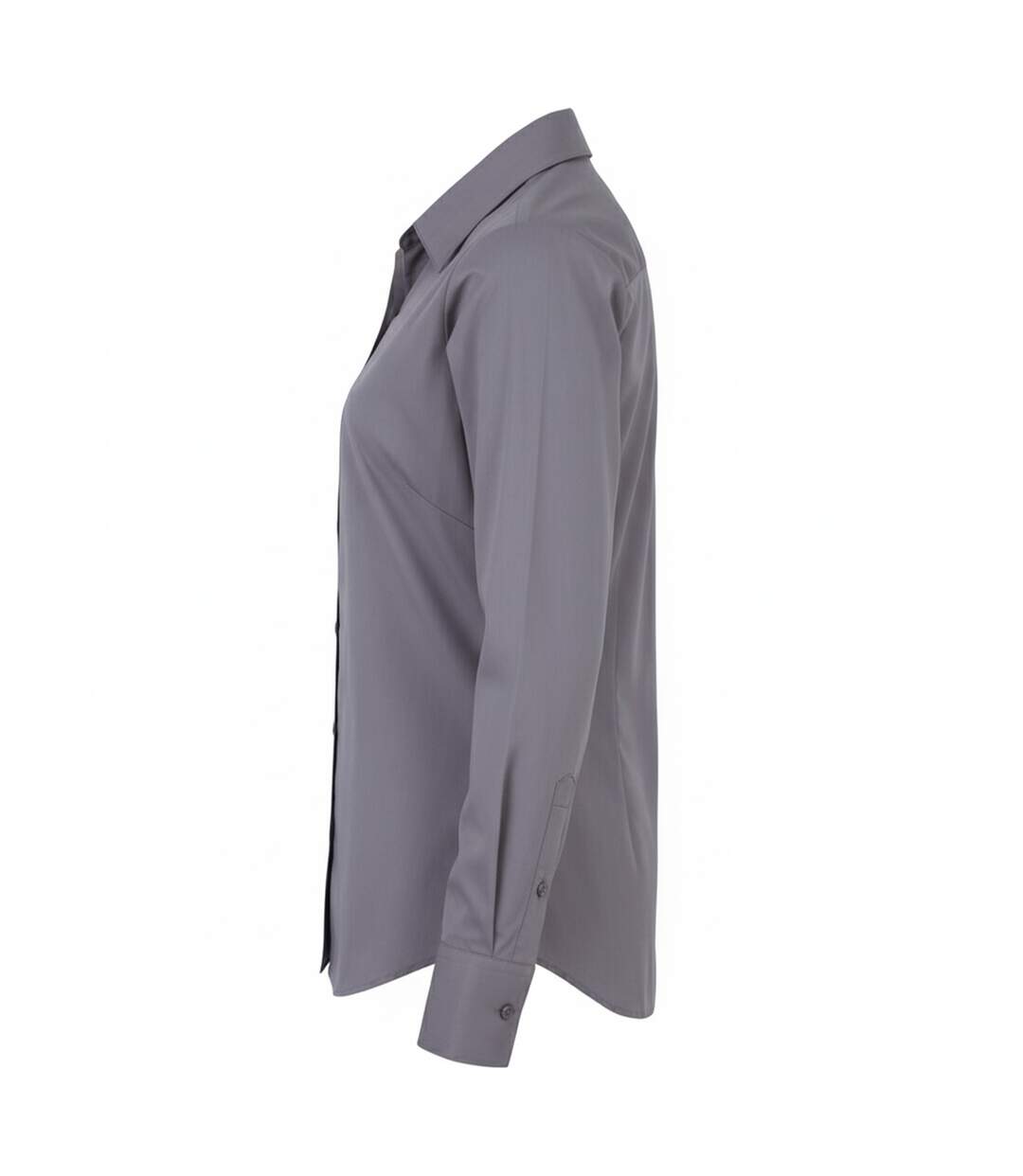 Womens/ladies Poplin Long-sleeved Blouse Steel Premier-3