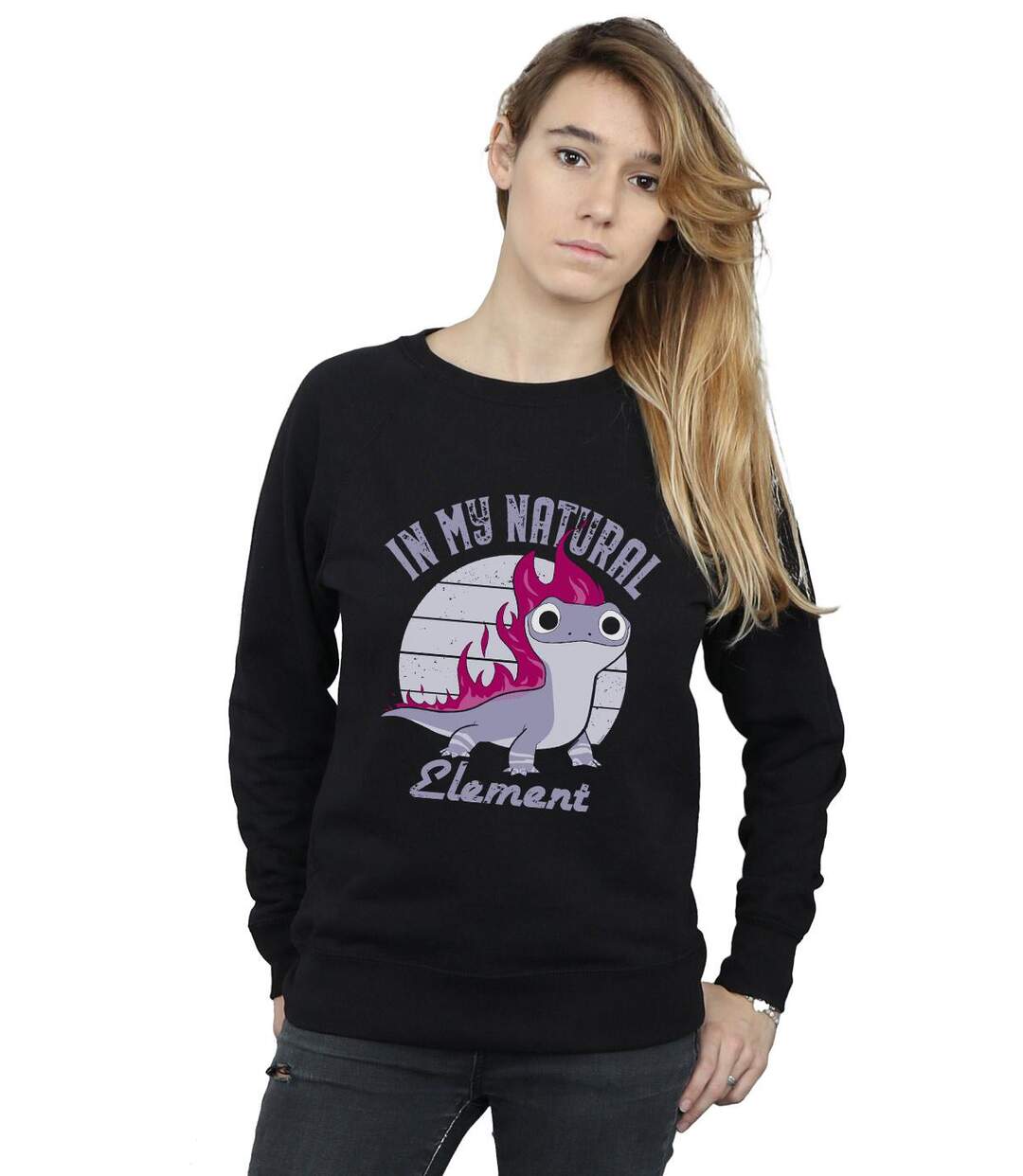 Disney - Sweat FROZEN SALAMANDER BRUNI ELEMENT - Femme (Noir) - UTBI18944-2