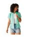 Womens/ladies Mindano Viii Leaf Print Short-sleeved Shirt Aruba Blue Regatta-1