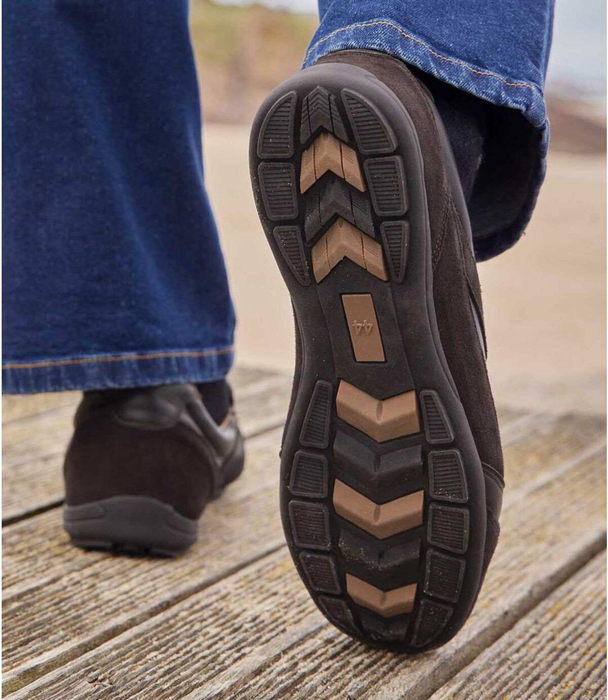 Elastische mocassins van bruin splitleer Atlas For Men
