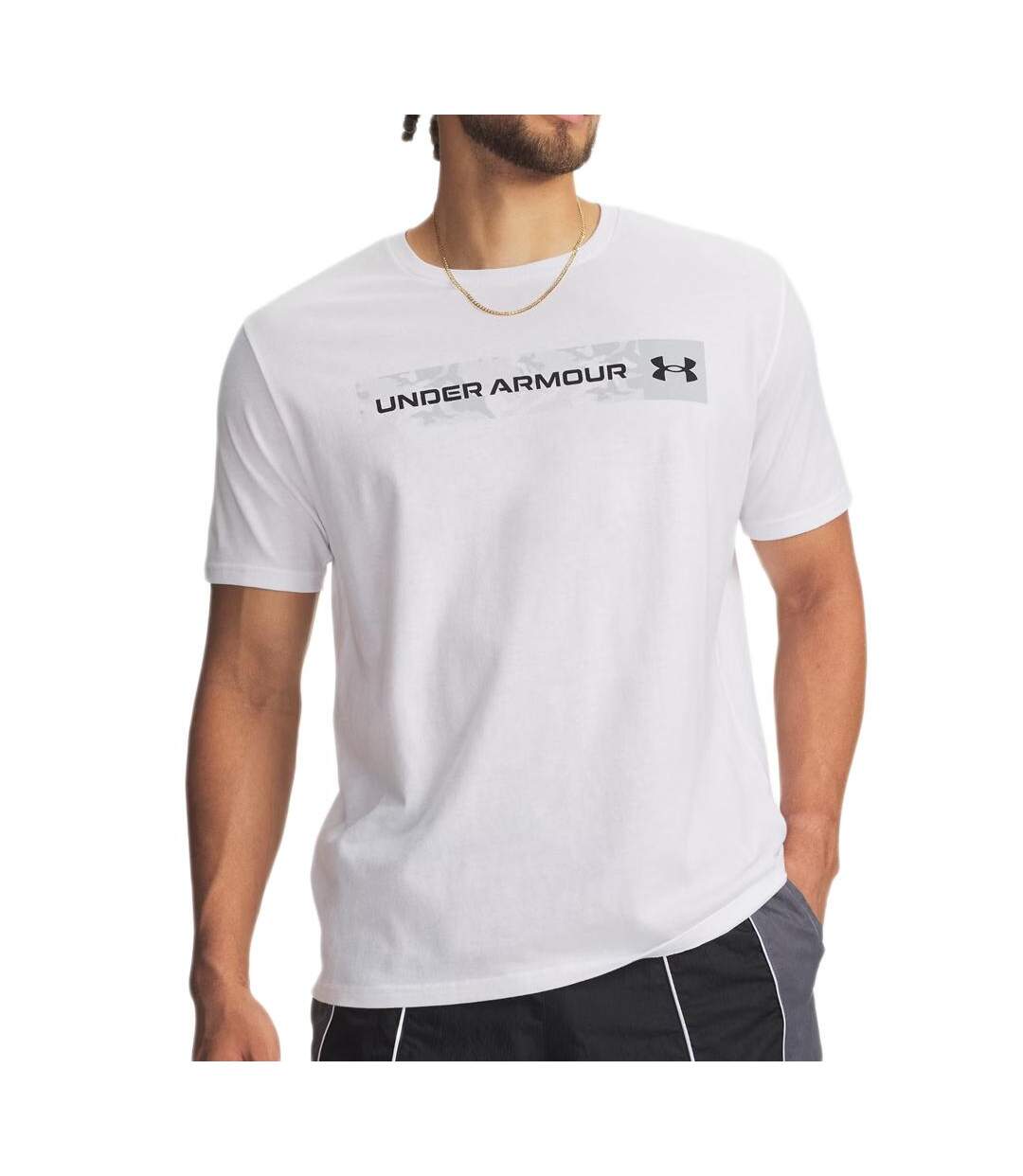 T-shirt blanc foncé homme under armour camo chest stripe-1