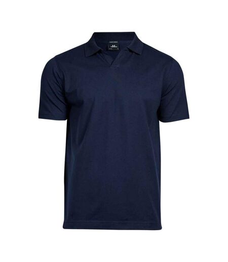Tee Jays Mens Stretch V Neck Polo Shirt (Navy)