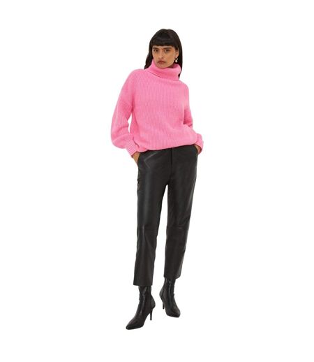 Dorothy Perkins Womens/Ladies Chunky Knit Roll Neck Longline Sweater (Pink) - UTDP3901