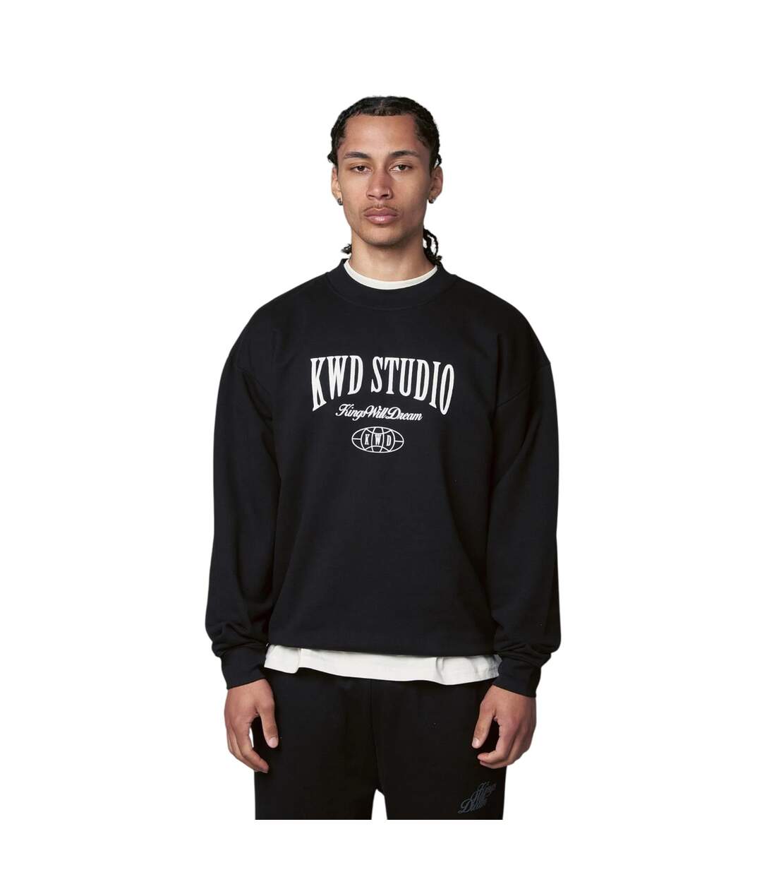 Mens Studio Studios Crew Neck Sweatshirt Black Kings Will Dream-2