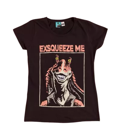 T-shirt Motif Jar Jar Binks Exsqueeze Me Adulte Noir Star Wars