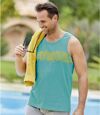 Pack of 2 Men's Printed Vests - Yellow Turquoise Atlas For Men