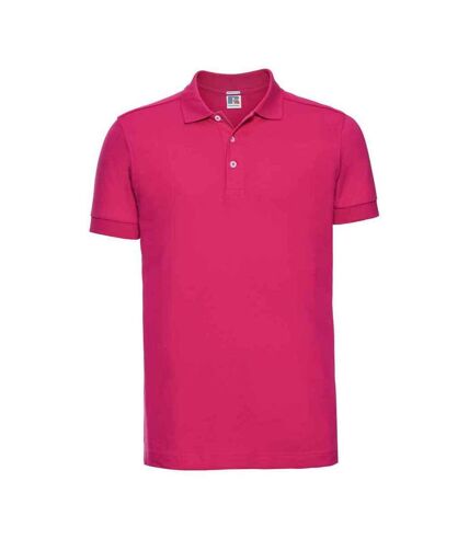 Mens stretch polo shirt fuchsia Russell