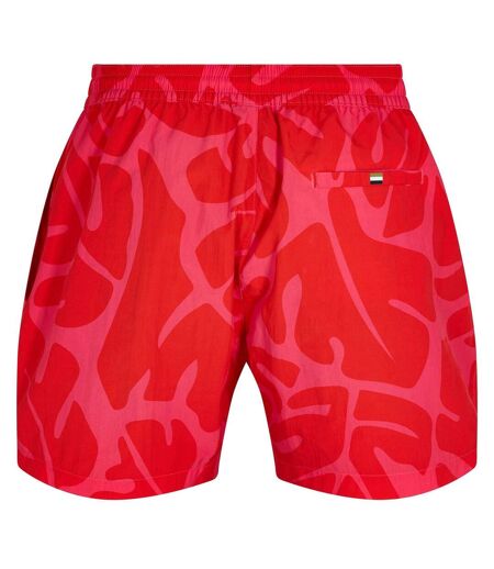 Mens Bari Abstract Swim Shorts Dark Pink Boss
