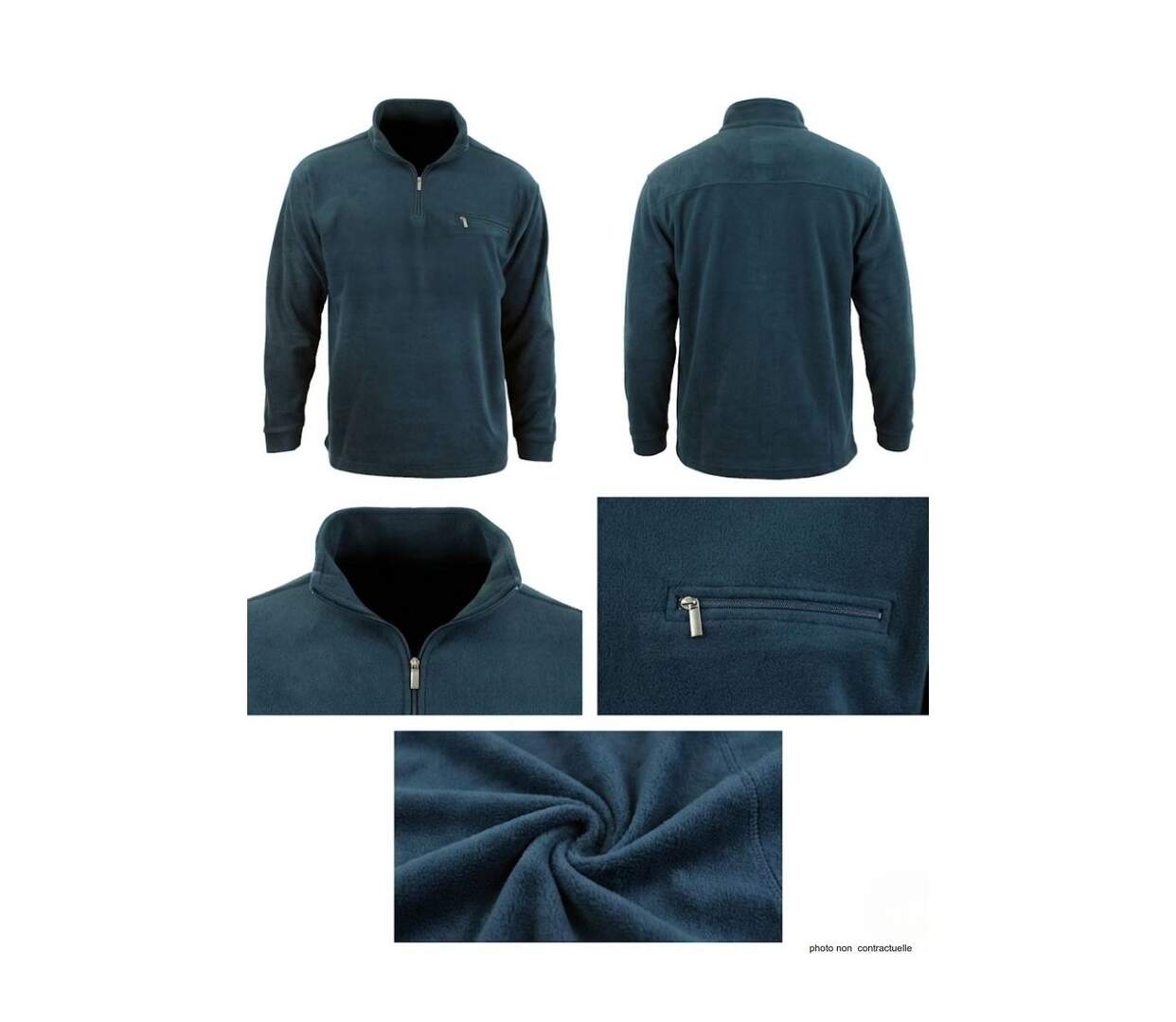 Sweat Polaire Col Zippé 1 Poche Caribou1 Challenger-3
