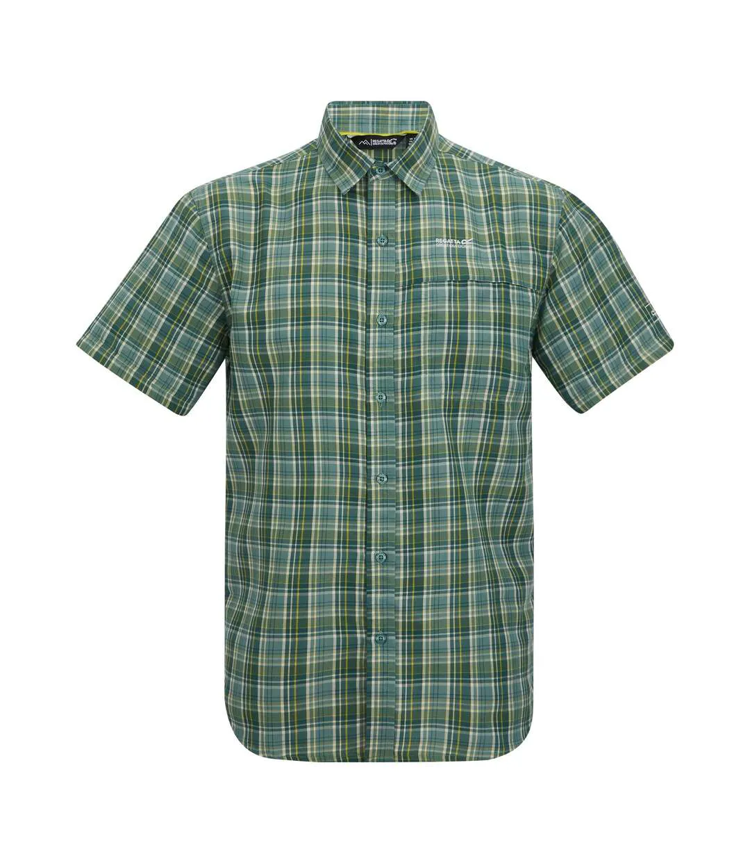 Chemise Manches Courtes Motif/style À Carreaux Mindano Homme Bleu Clair Regatta-2