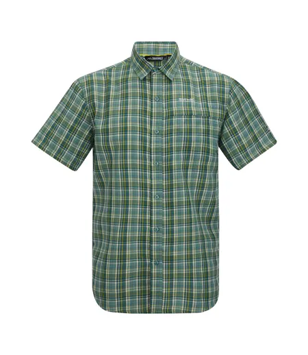 Chemise Manches Courtes Motif/style À Carreaux Mindano Homme Bleu Clair Regatta