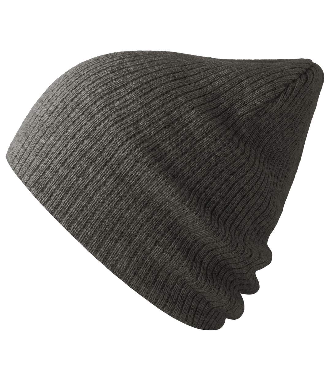 Unisex adult brad recycled slouch beanie dark grey melange Atlantis-1