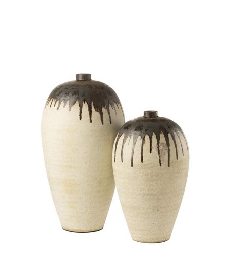 Vase Design en Céramique Peinture 72cm Beige