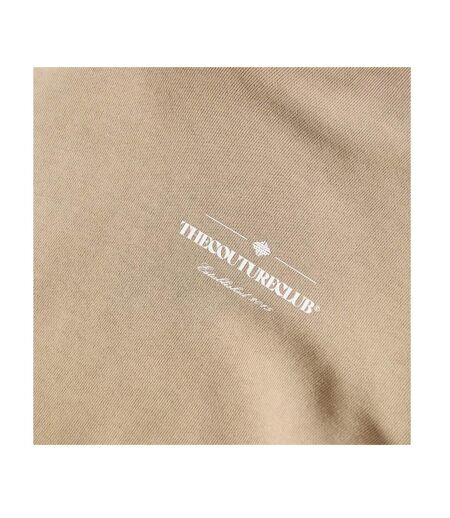 Mens Pullover Hoodie Beige Couture Club