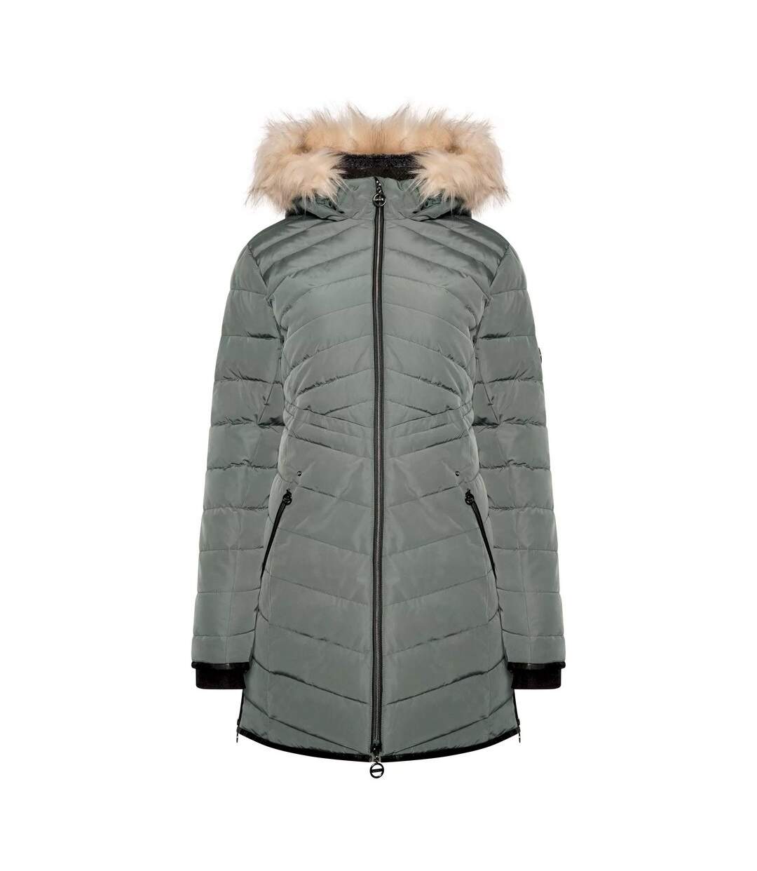 Womens/ladies striking iii long length padded jacket duck green Dare 2B